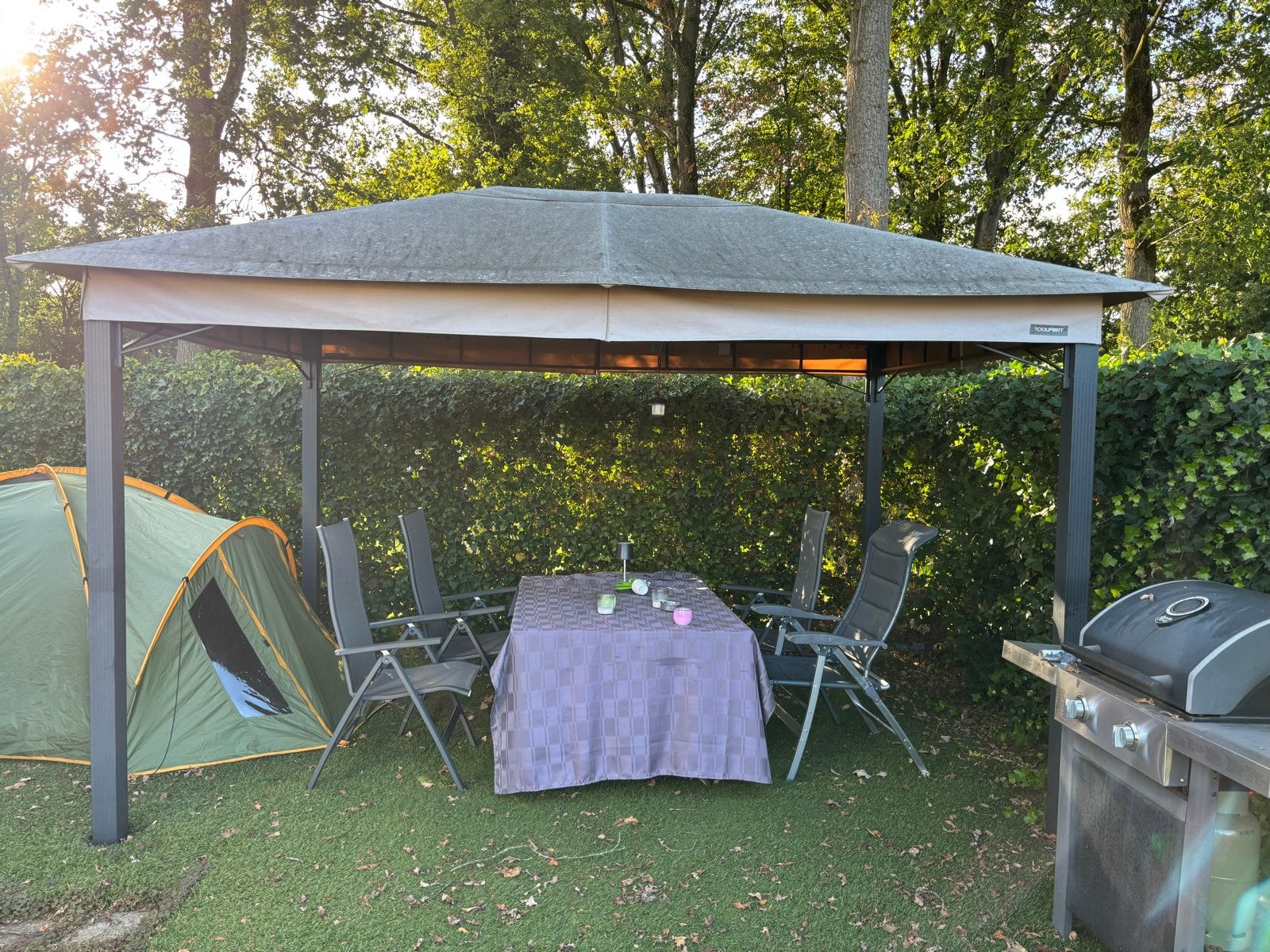 Paviljoen 3,85 x 2,85 meter - Doek los te koop, Ophalen, Gebruikt, Minder dan 4 meter, Paviljoen