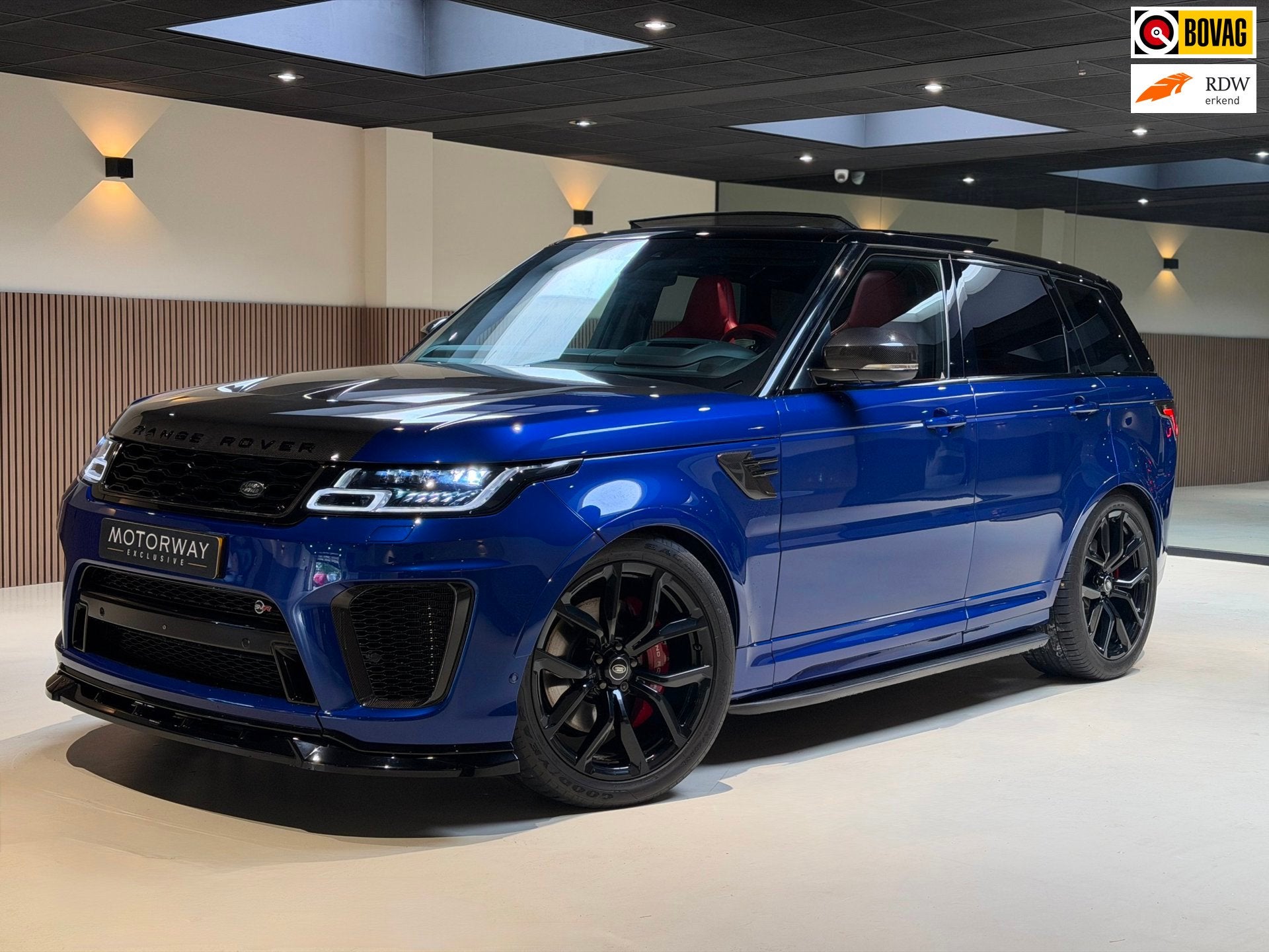 Land Rover Range Rover Sport 5.0 V8 SC SVR|pano|360|Merdian|, Automaat, Dealer onderhouden, Gebruikt, Blauw