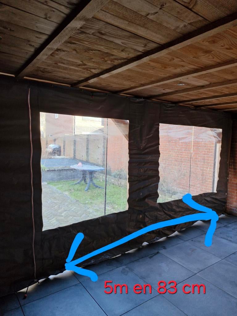 Veranda doek voor overkapping afmetingen 5.83m x 2.20m, Ophalen, Gebruikt