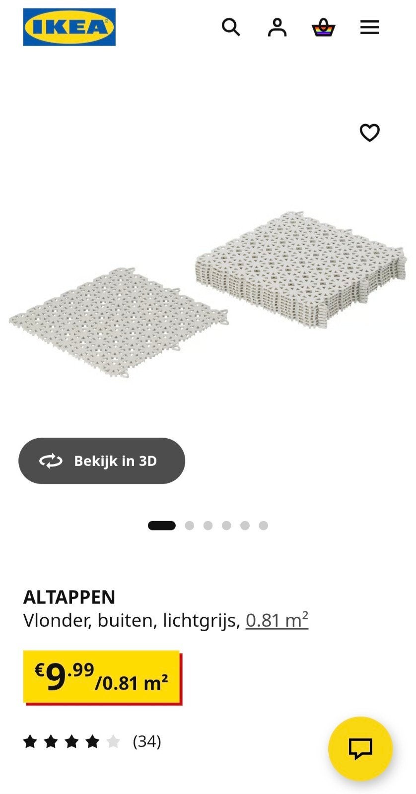 50 IKEA Altappen vlonder tegels, Tuin en Terras, Ophalen, Gebruikt, Hout