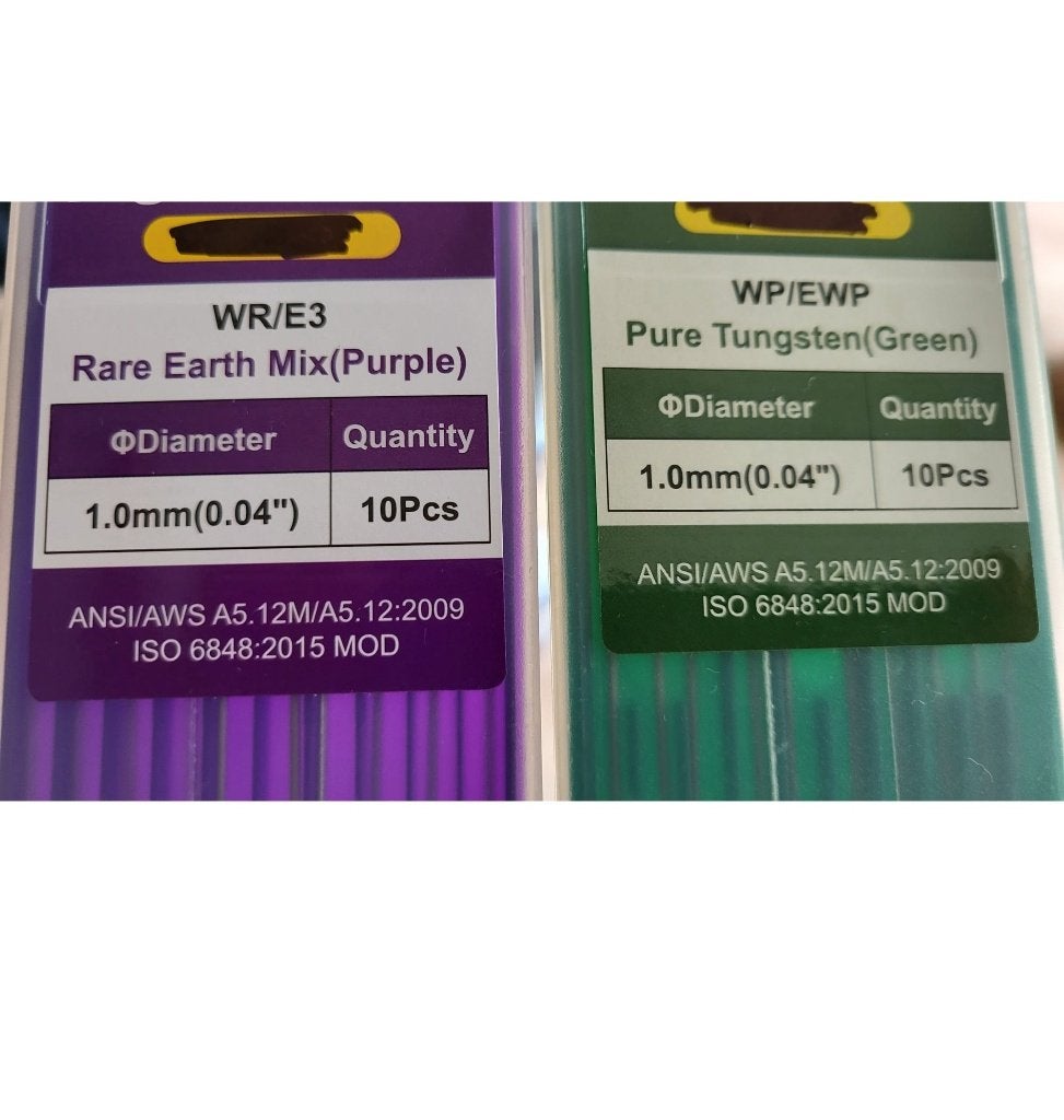 Tig Elektrode Lasstaven 1Mm (10stuks) Rare Earth en Tungsten, Ophalen of Verzenden, Nieuw, 150 tot 250 ampère, Tig