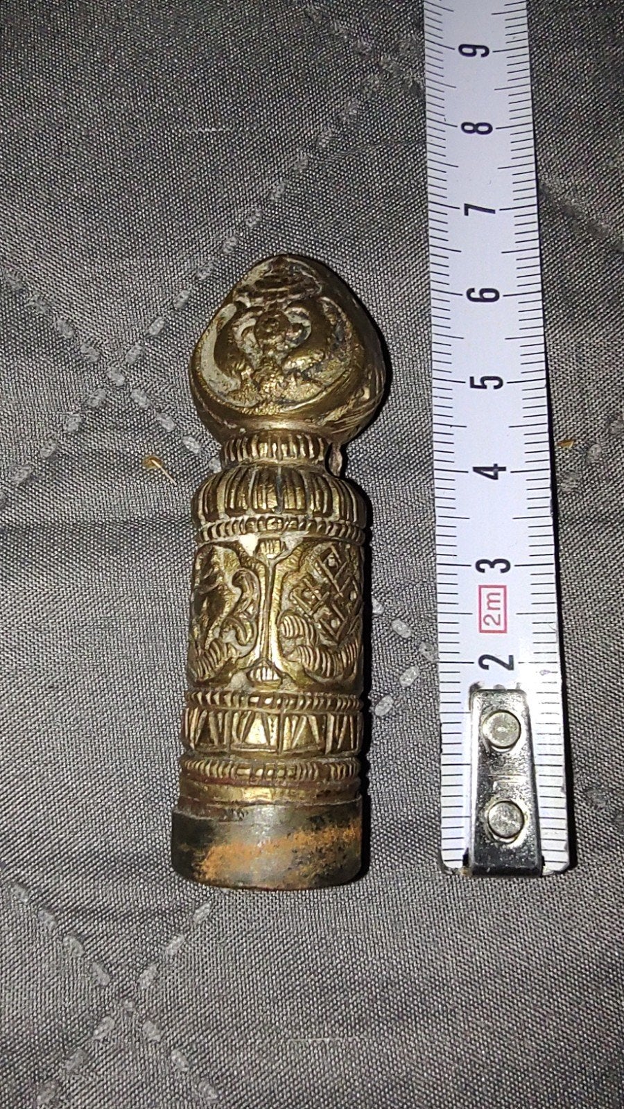 Antieke koperen / messing stempel/zegel met gedetailleerde g, Antiek en Kunst, Ophalen of Verzenden