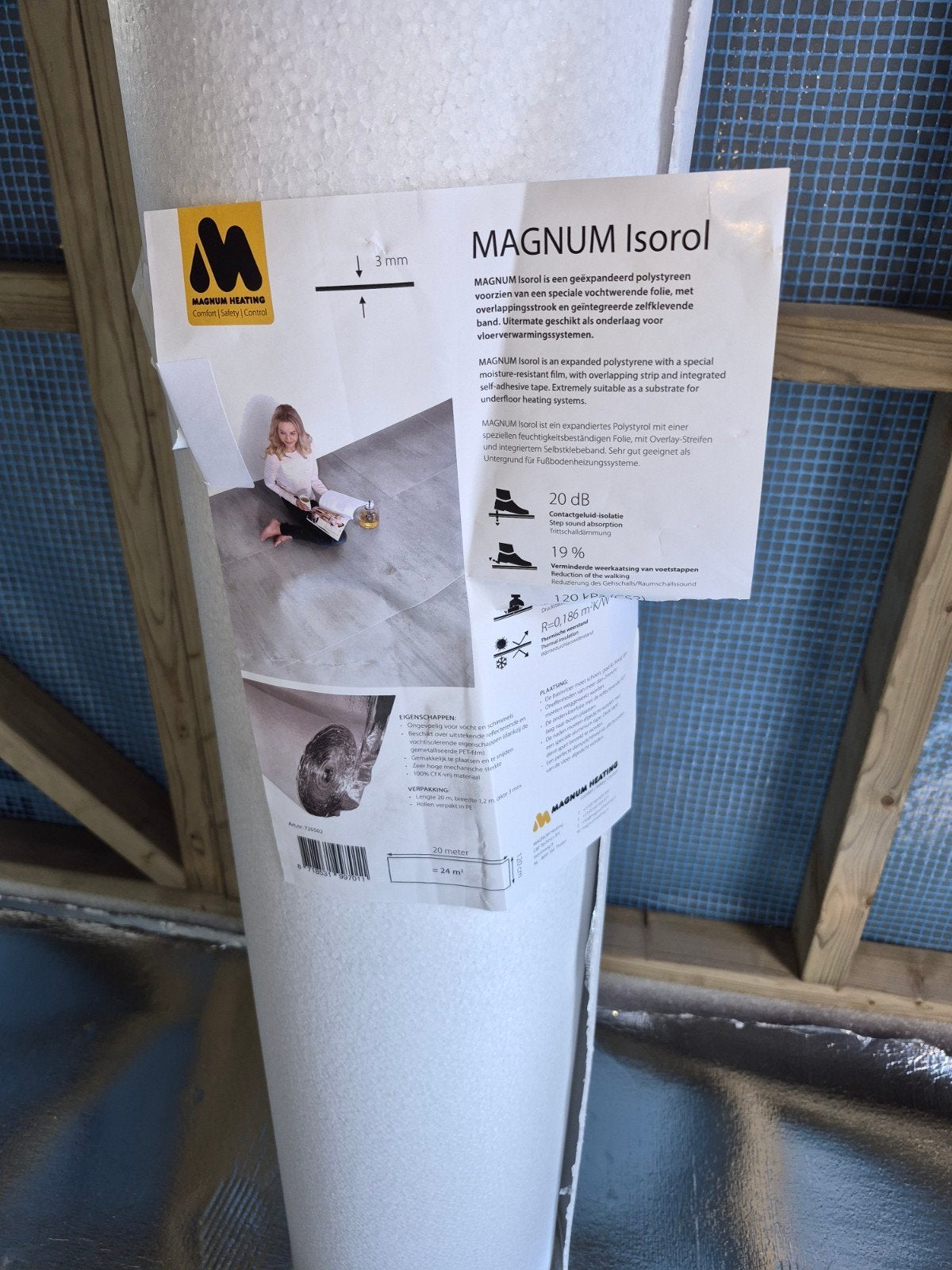 MAGNUM Isorol ondervloer isolatie 10 meter, Overige materialen, Nieuw, 5 tot 10 m², Vloerisolatie