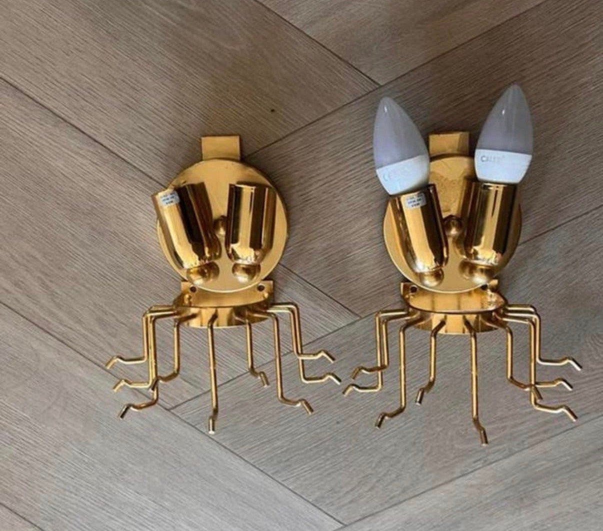 PAOLO VENINI  vintage Italiaanse design wandlampen, Ophalen of Verzenden, Zo goed als nieuw, Goud, Metaal
