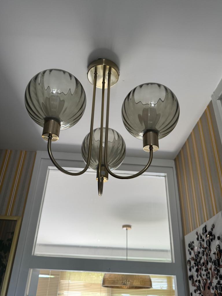 Hanglamp, Ophalen, Zo goed als nieuw, Glas, 50 tot 75 cm