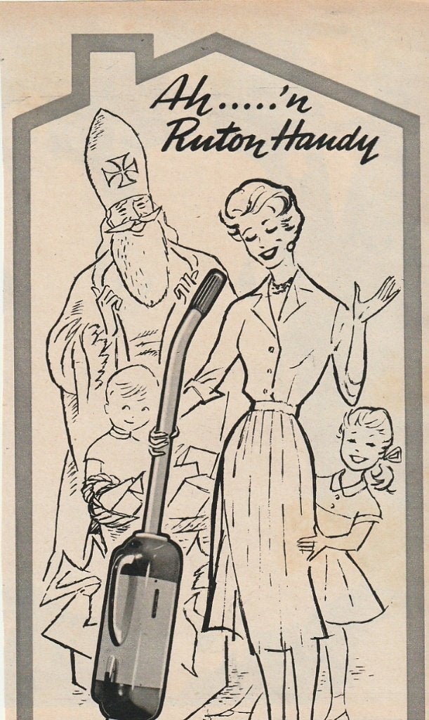 Retro reclame 1958 Ruton stofzuiger van Sinterklaas, Verzamelen, Verzenden, Overige typen