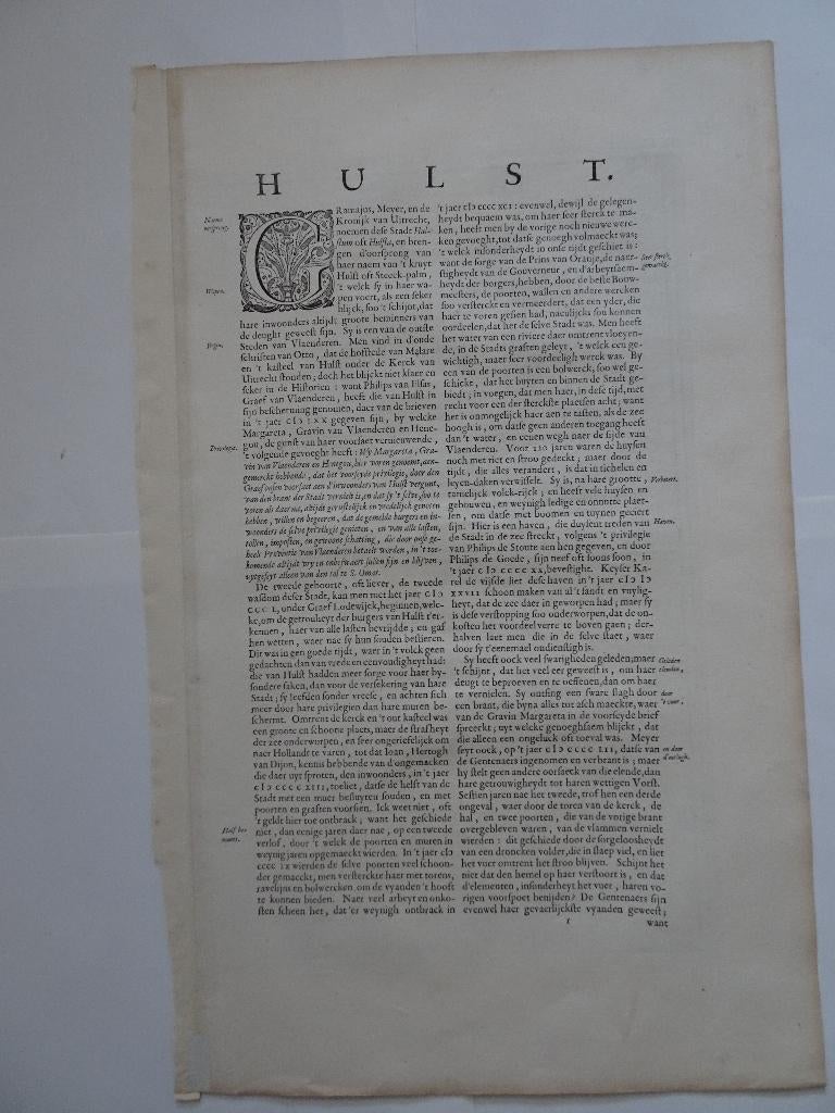 gravure vesting Hulst Terneuzen Axel Liefkenshoek Blaeu 1652, Antiek en Kunst, Kunst | Etsen en Gravures, Verzenden, Cartografie