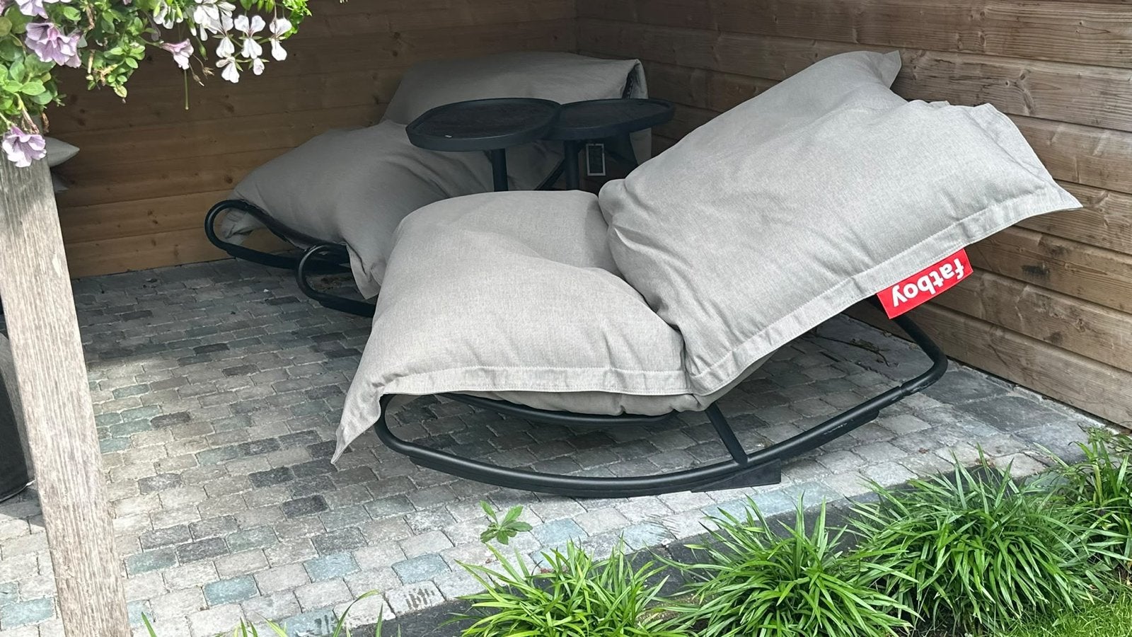 Fatboy Rock 'n Roll schommelstoelen met bijzettafel, Tuin en Terras, Ophalen, Zo goed als nieuw, Metaal