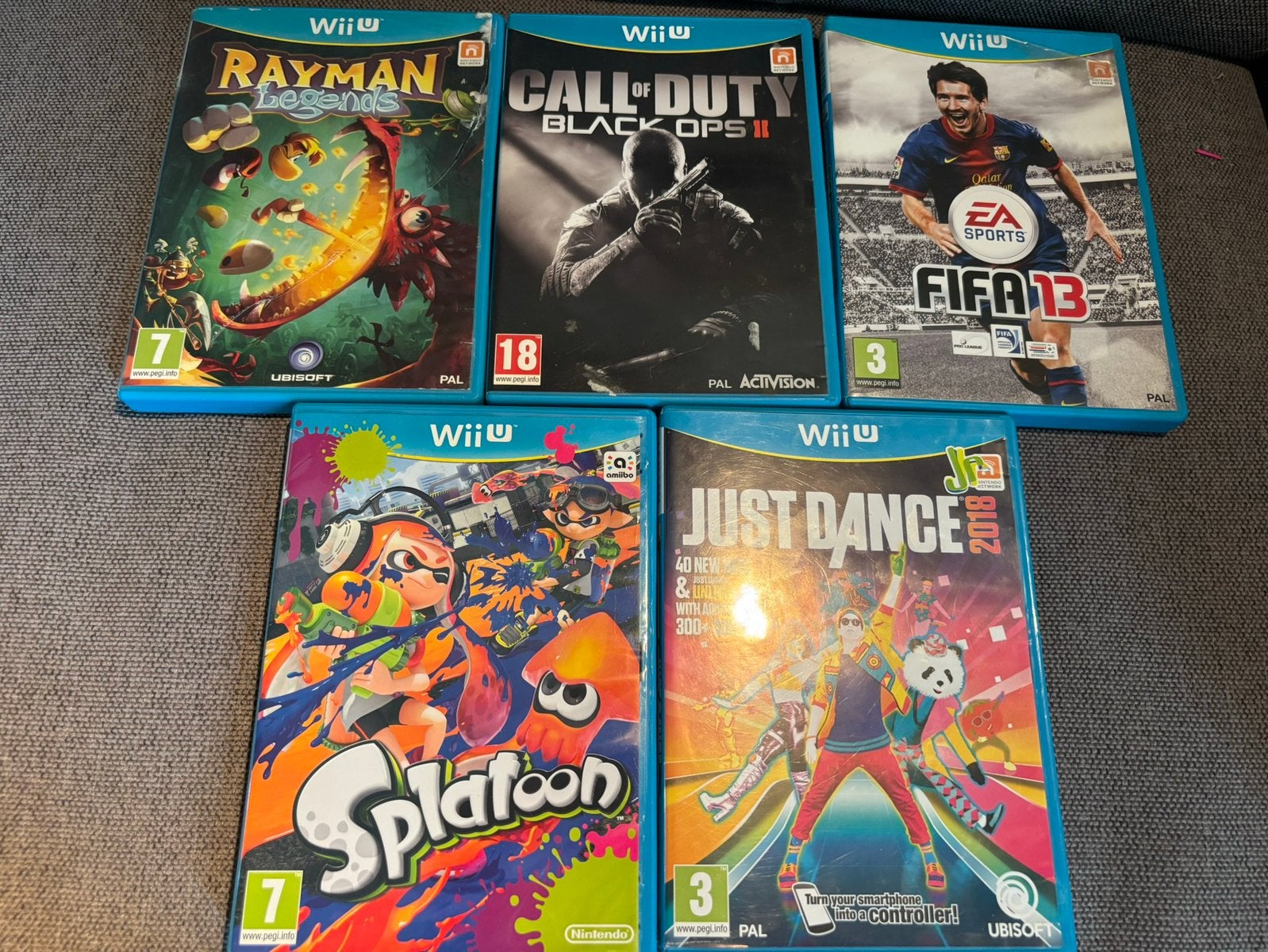 5 Wii U games oa Rayman, 1 speler, Ophalen of Verzenden, Zo goed als nieuw, Vanaf 3 jaar