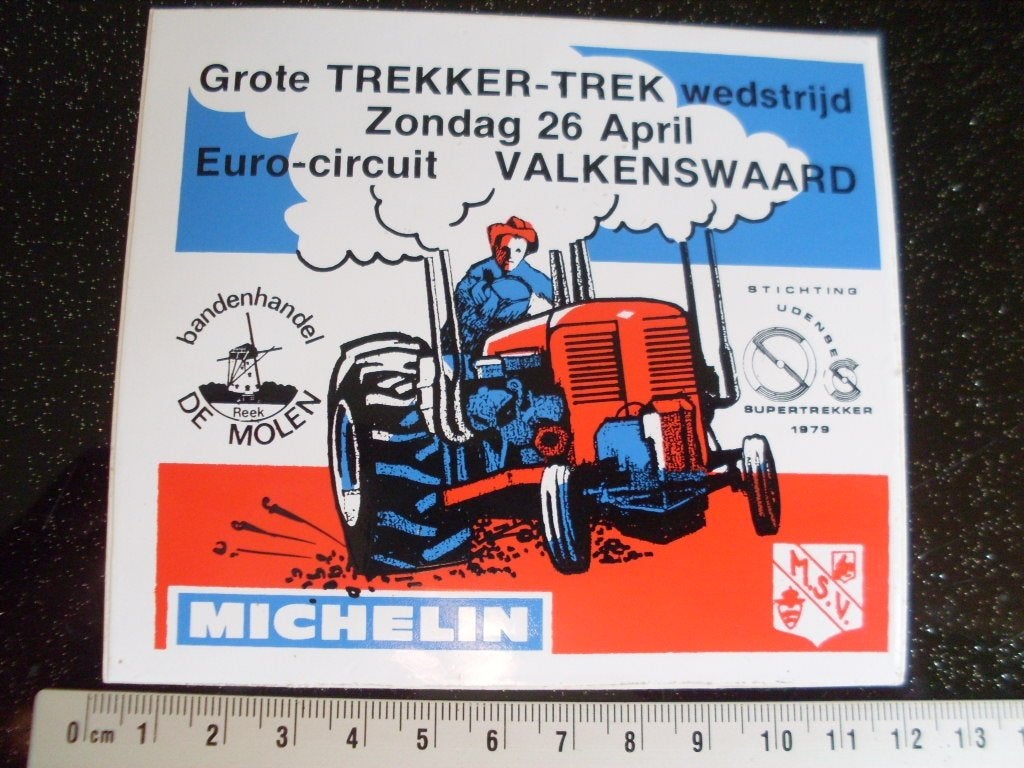 sticker trekker-trek msv valkenswaard tractor pulling, Verzenden, Zo goed als nieuw, Sport