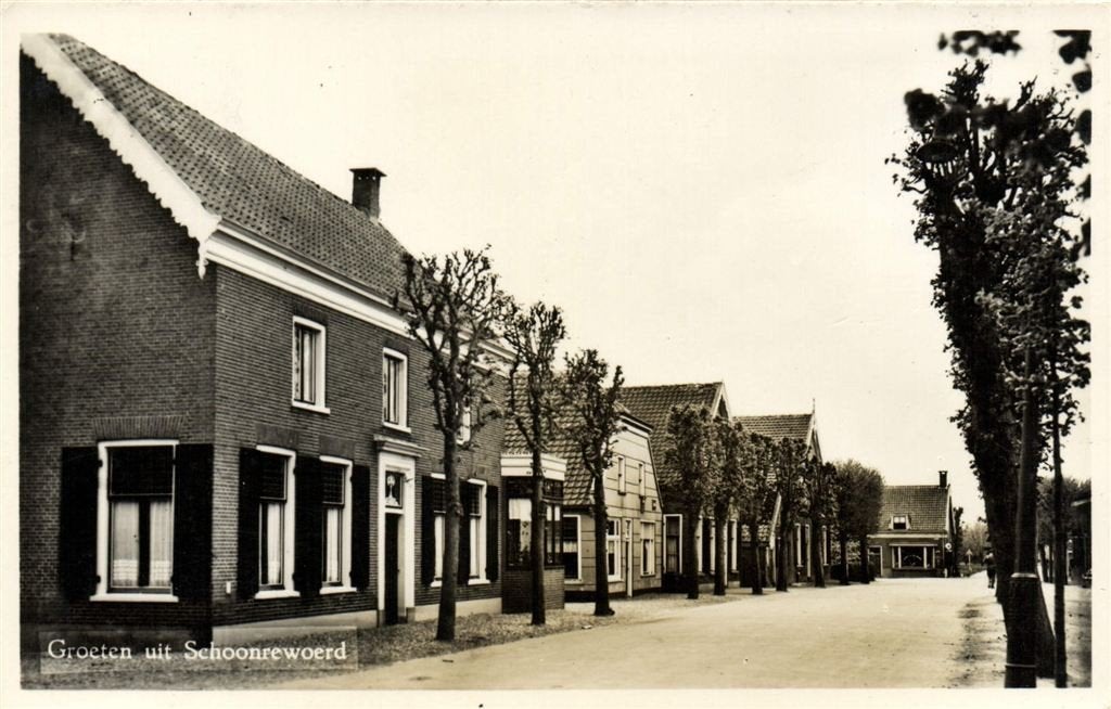 Groeten uit Schoonrewoerd - dorpsgezicht - 1953 gelopen, Verzenden, 1940 tot 1960, Gelopen, Utrecht