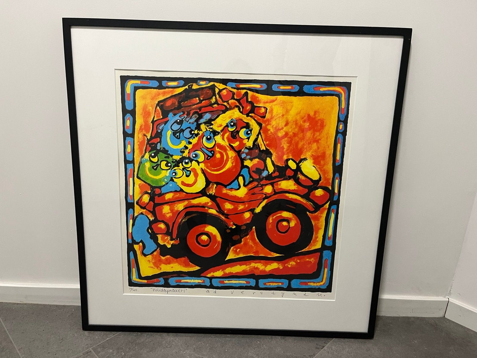 Te koop The Holidaymakers van Ad Verstijnen, Antiek en Kunst, Kunst | Etsen en Gravures, Ophalen