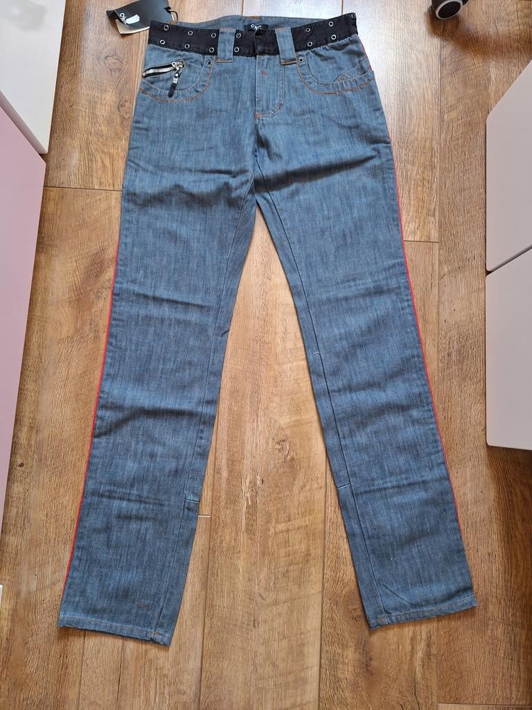 Heren jeans W30/44 met rode streep, Blauw, Overige jeansmaten, Nieuw, Ophalen of Verzenden