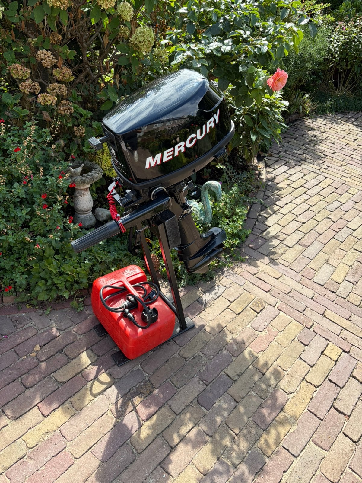 Mercury 5pk 4takt kortstaart buitenboordmotor + externe tank, Gebruikt, 5 tot 10 pk, Viertaktmotor, Ophalen of Verzenden