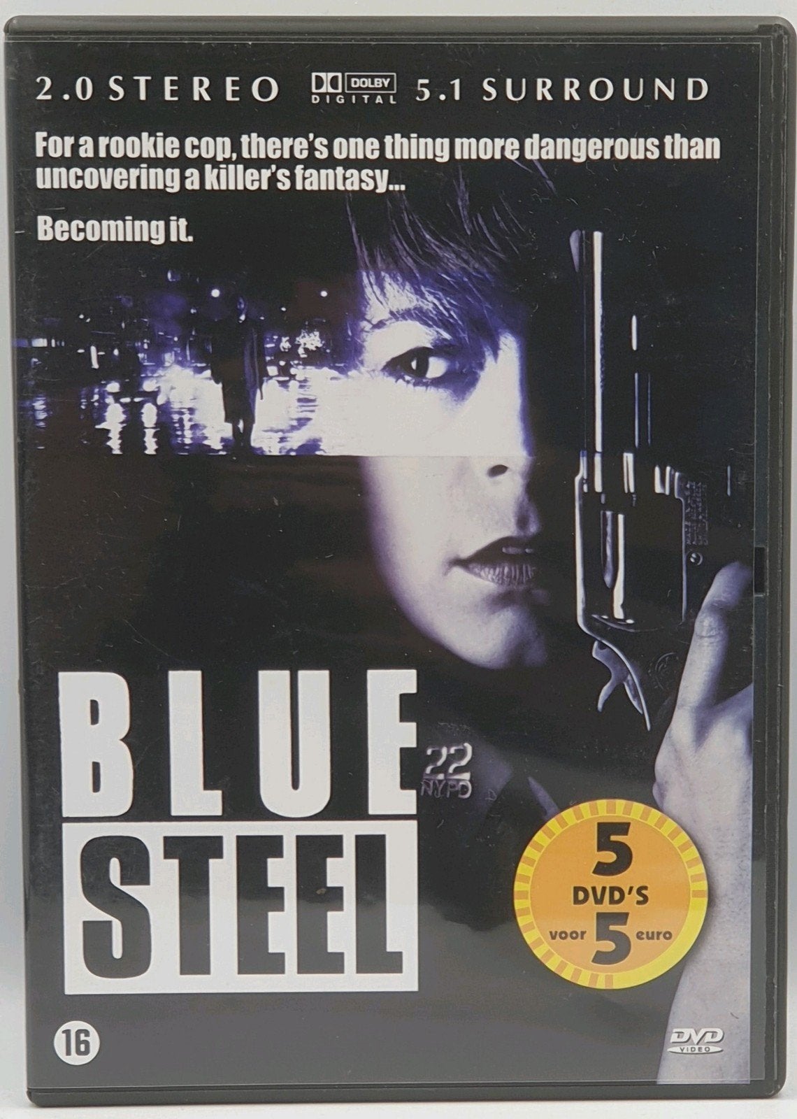 Blue Steel DVD - Actiethriller met Jamie Lee Curtis, Vanaf 16 jaar, Ophalen of Verzenden, Gebruikt, Actiethriller