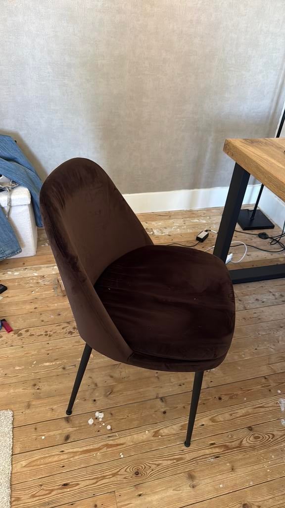 Bureau stoel bruin fluweel, Ophalen of Verzenden, Zo goed als nieuw, Bruin
