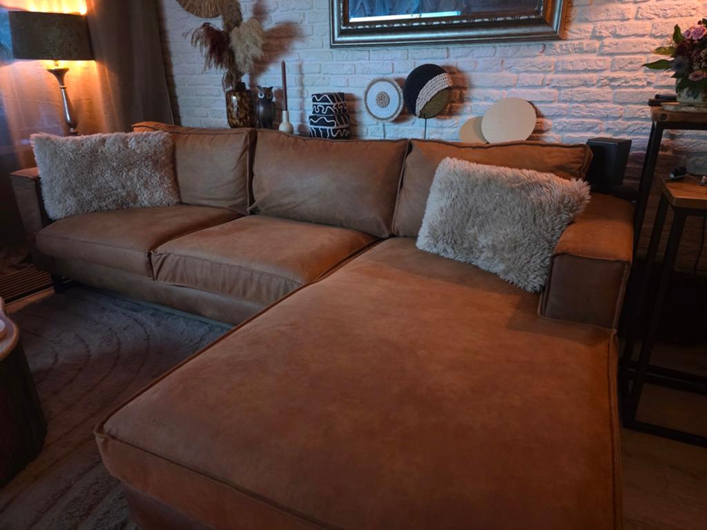 Mooie stoere hoekbank, Huis en Inrichting, Banken | Complete zithoeken, Ophalen, Zo goed als nieuw