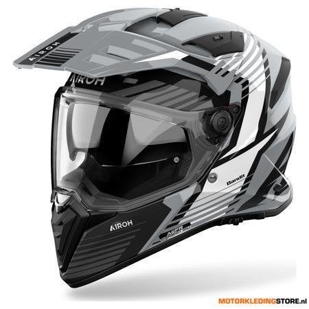Airoh Bandit Spicy Integraalhelm, Grijs-Wit, Motoren, Ophalen of Verzenden, Nieuw met kaartje