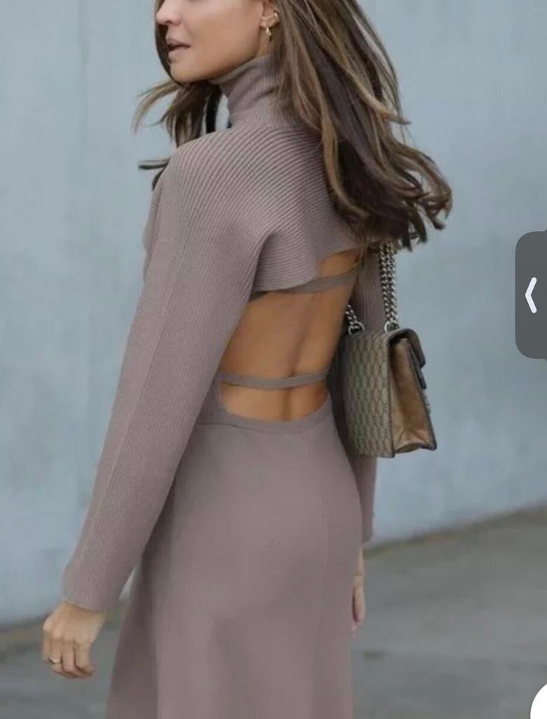 ZARA S knit light brown Dress open rug jurk nieuw chique, Kleding | Dames, Jurken, Bruin, Nieuw, Ophalen of Verzenden, Maat 36 (S)