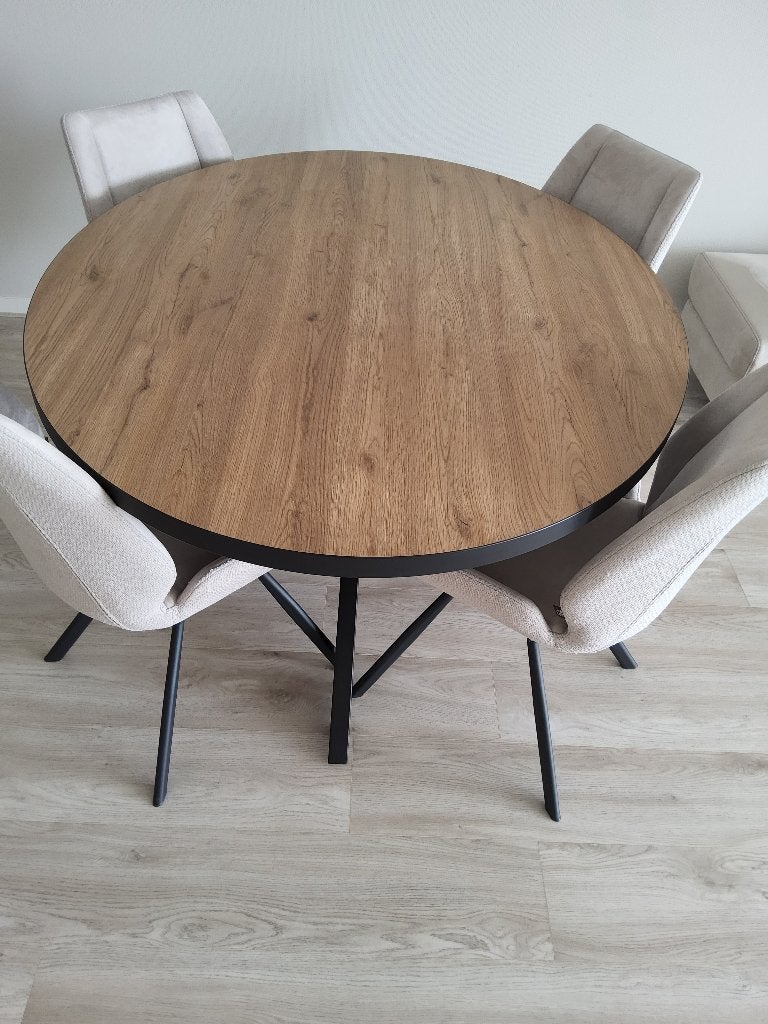 Complete eethoek met 4 stoelen, Ophalen, 100 tot 150 cm, Zo goed als nieuw, 150 tot 200 cm