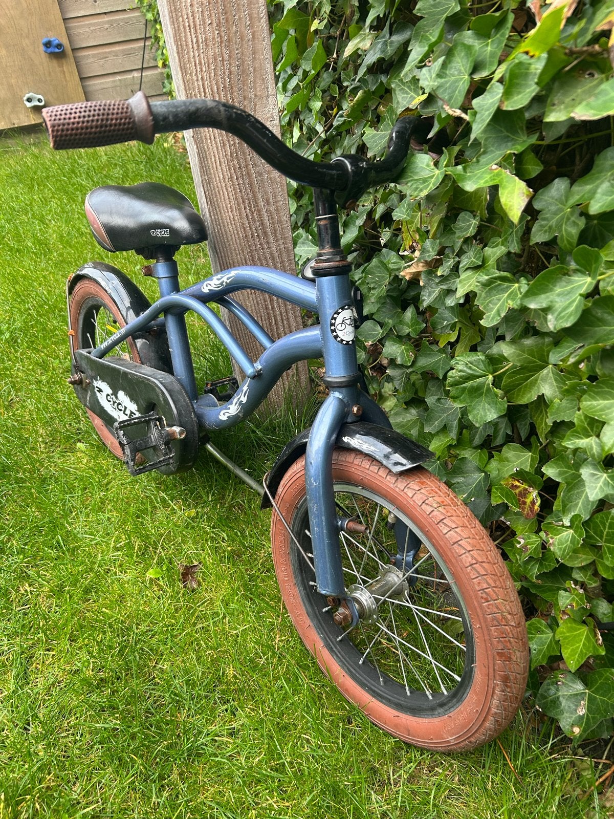 2Cycle kinderfiets 14 inch, blauw, met terugtraprem, Ophalen, Gebruikt, Terugtraprem, Minder dan 16 inch