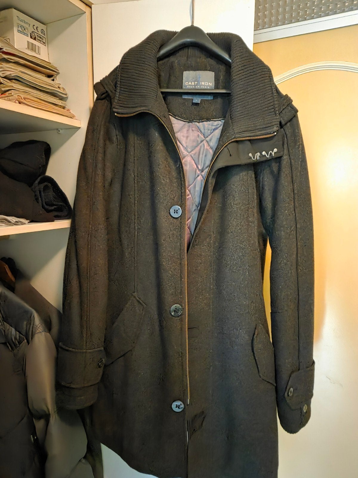 Cast Iron Premium Denim Winterjas Maat L, Maat 52/54 (L), Ophalen of Verzenden, Zo goed als nieuw, Cast Iron