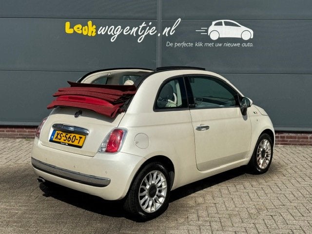Fiat 500 C 0.9 Turbo Cabrio *parelmoer *climate *p-sensor, Auto's, Fiat, Euro 5, 86 pk, Cabriolet, Leder en Stof