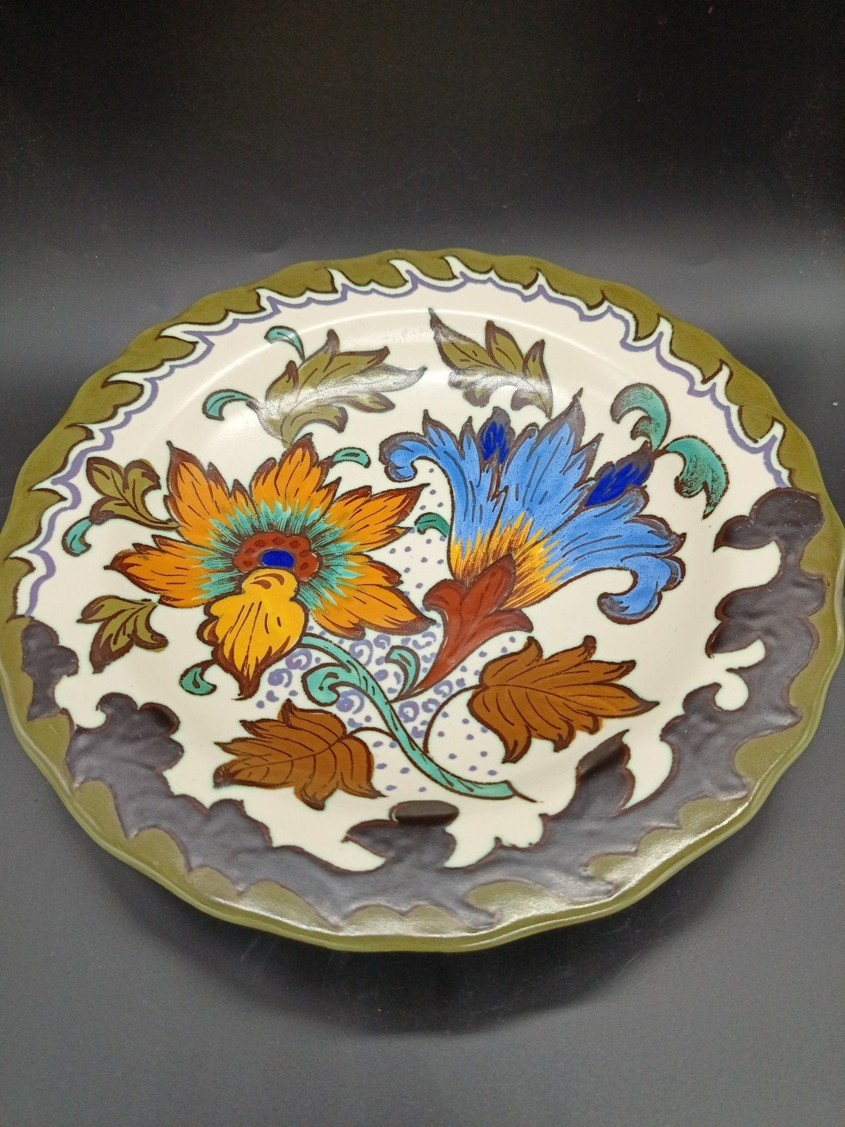 Gouds Plateel Wandbord - Plateelbakkerij Zuid Holland Logari, Antiek en Kunst, Ophalen of Verzenden
