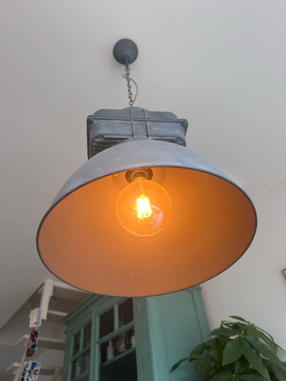 Industriële hanglamp - Stoere Fabriekslamp, Ophalen, Gebruikt, Metaal, E27 (groot)