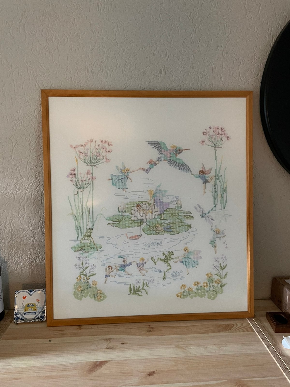 Borduurwerk ingelijst, Ophalen, Gebruikt, 50 tot 75 cm, Schilderij