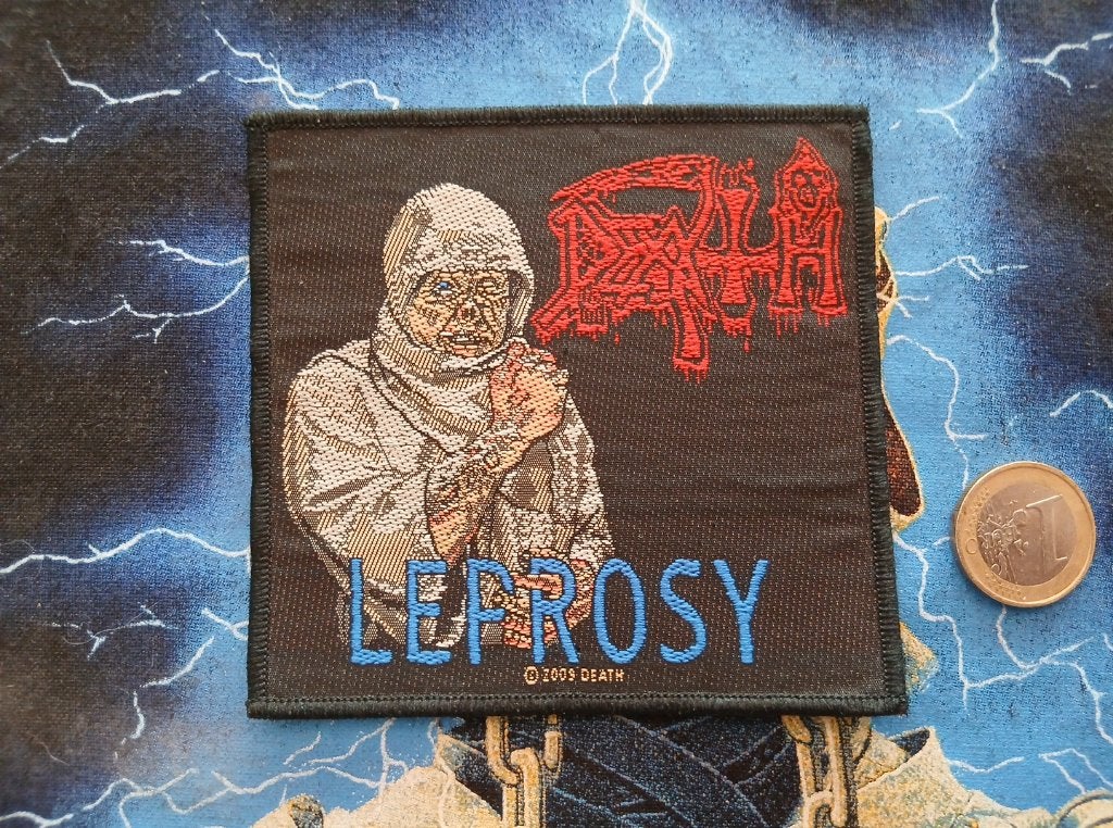 Death vrij  mooie Leprosy 2009 patch d41 metal, Ophalen of Verzenden, Nieuw, Kleding