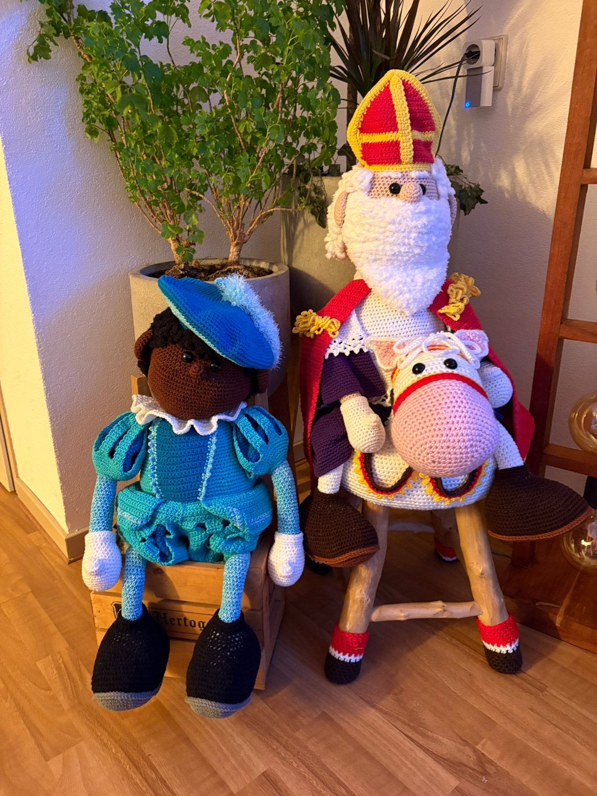 Gehaakte Sinterklaas set met piet en paard, Diversen, Sinterklaas, Ophalen, Nieuw