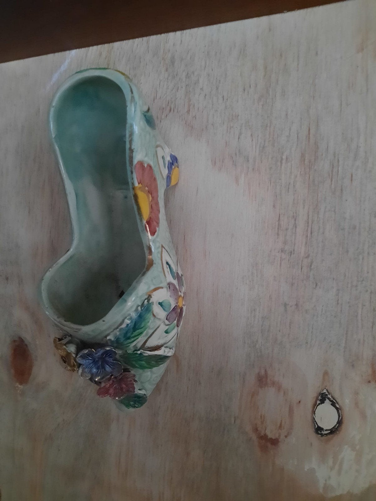 Decoratieve keramische klomp met bloemmotief, Ophalen of Verzenden