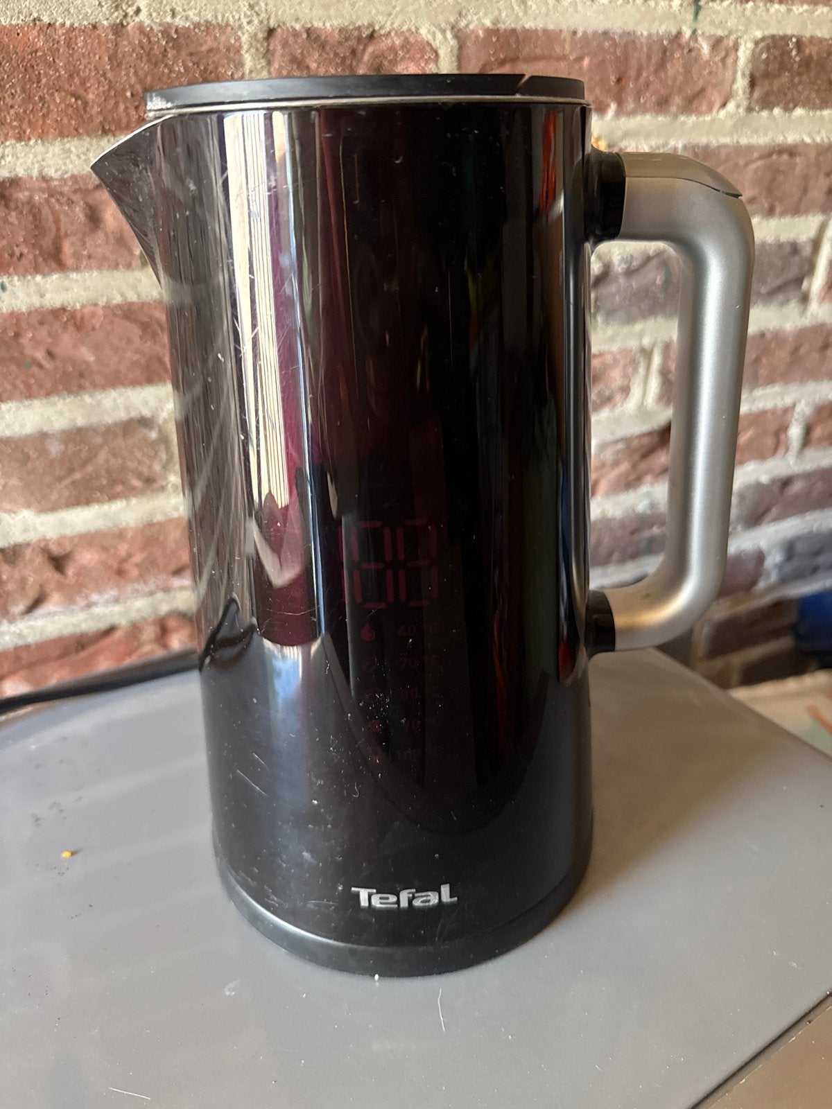 Tefal Waterkoker met temperatuurweergave - 1.7L, 1 tot 2 liter, Ophalen of Verzenden, Zo goed als nieuw, Rvs