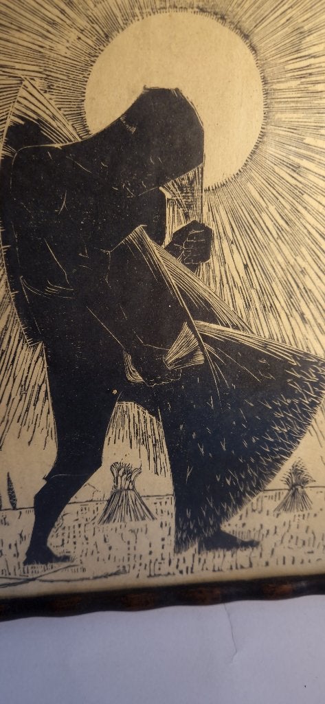 Mogelijk Johan Dijkstra oude expressionistische 1920, Ingelijst, Ophalen of Verzenden, Houtsnede, 16 cm