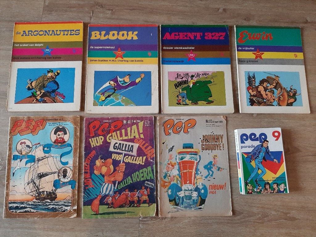 Pep stripboeken en weekbladen uit 1968, en 1970, 1974, Boeken, Meerdere stripboeken, Ophalen of Verzenden, Gelezen