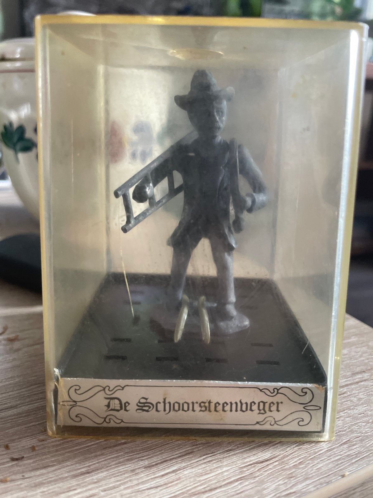 Vintage Schoorsteenveger Beeldje in Displaydoosje, Ophalen, Gebruikt