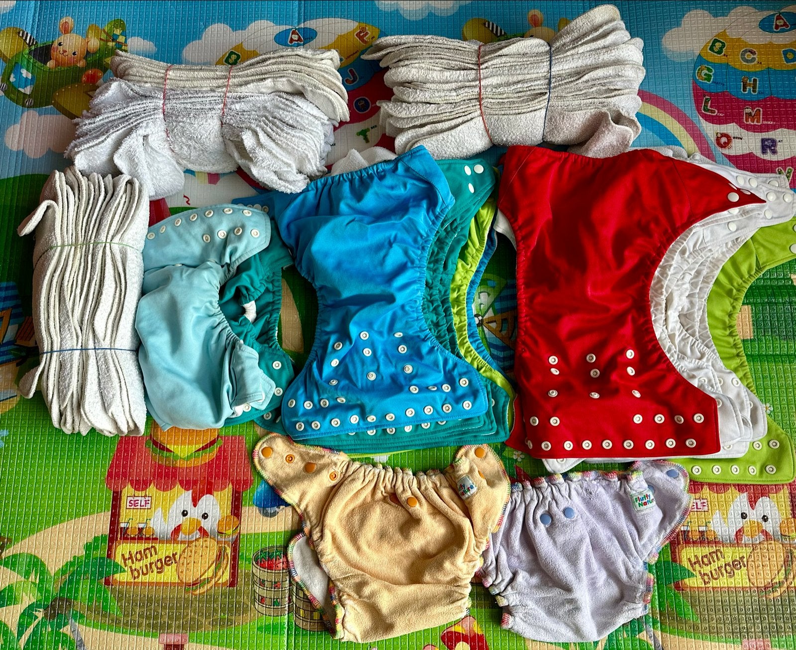 Compleet pakket wasbare luiers - geboorte tot zindelijk, Ophalen of Verzenden, Gebruikt, Jongetje of Meisje