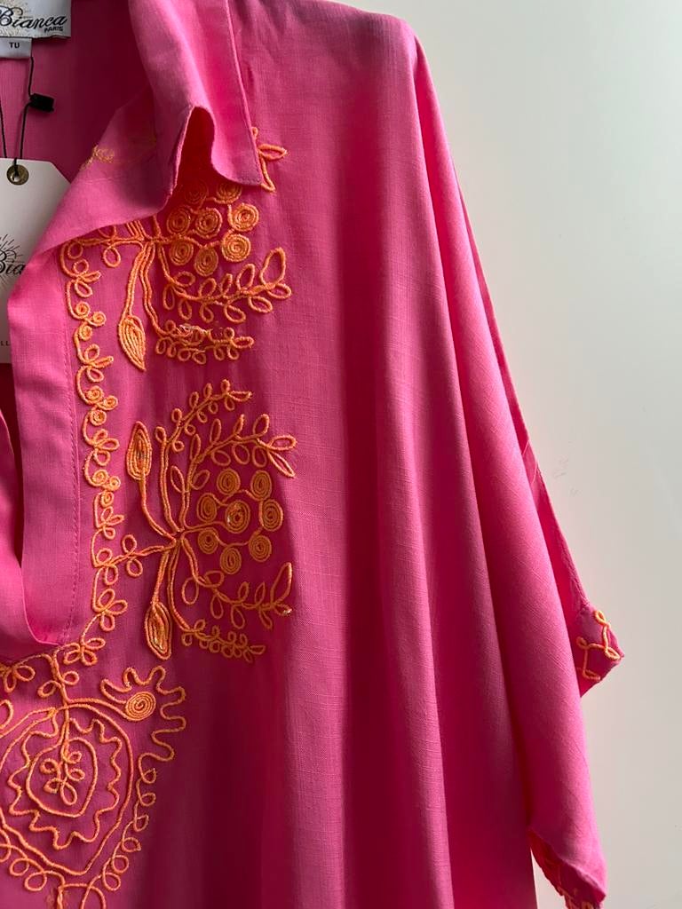 BIANCA kort losvallend jurkje roze Ibizastyle mt TU, -, Verzenden, Parijs, Nieuw