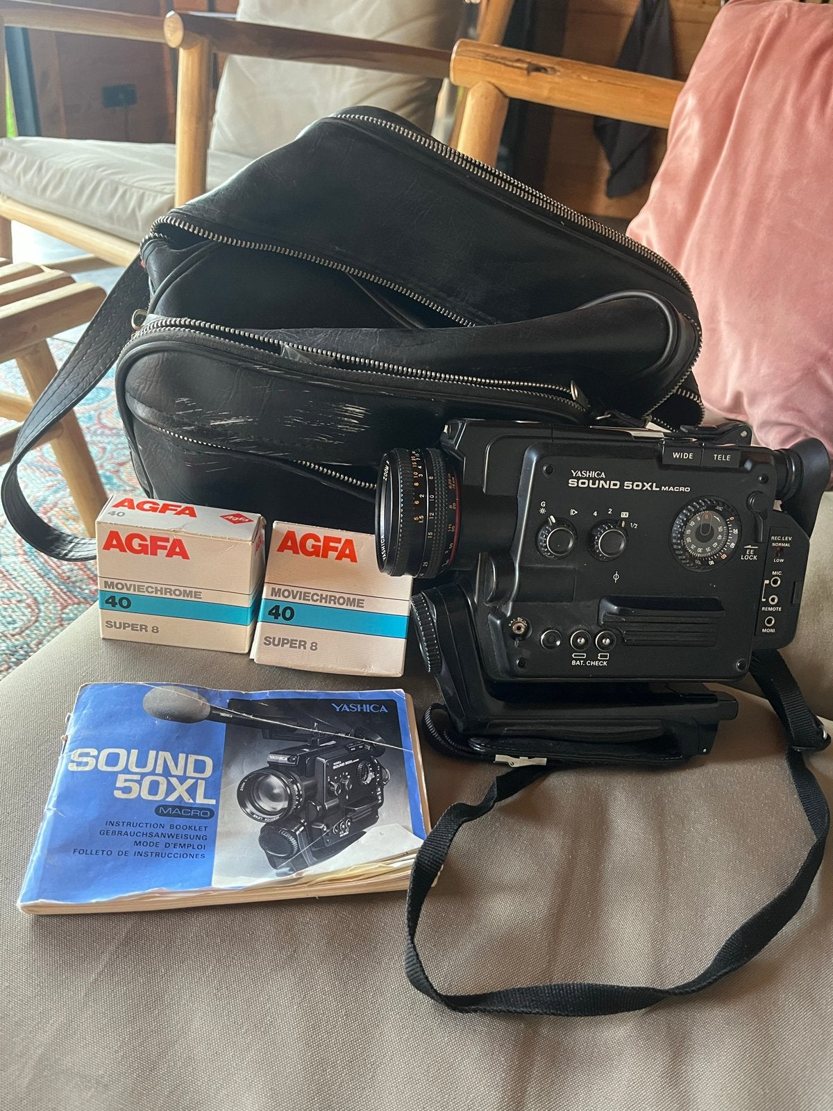 Yashica Sound 50XL Macro Super 8 Camera met accessoires, Ophalen of Verzenden, 8mm, Camera