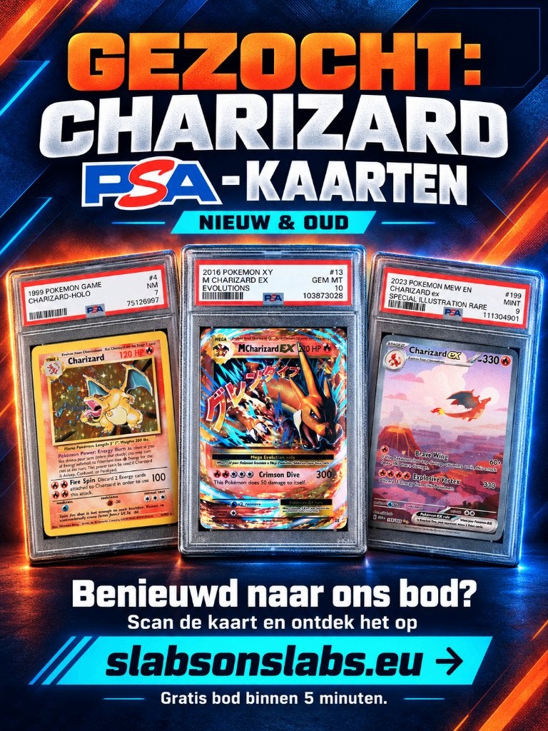Gezocht: Charizard PSA-kaarten, scan jouw kaart voor een bod, Hobby en Vrije tijd, Ophalen of Verzenden, Nieuw, Losse kaart