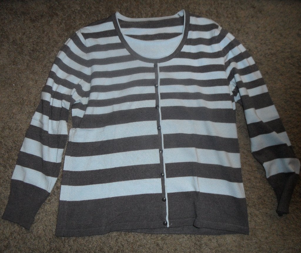 Grijs/bruin-blauw damesvest, maat 44, Kleding | Dames, Truien en Vesten, Ophalen of Verzenden, Gedragen, Maat 42/44 (L), Grijs