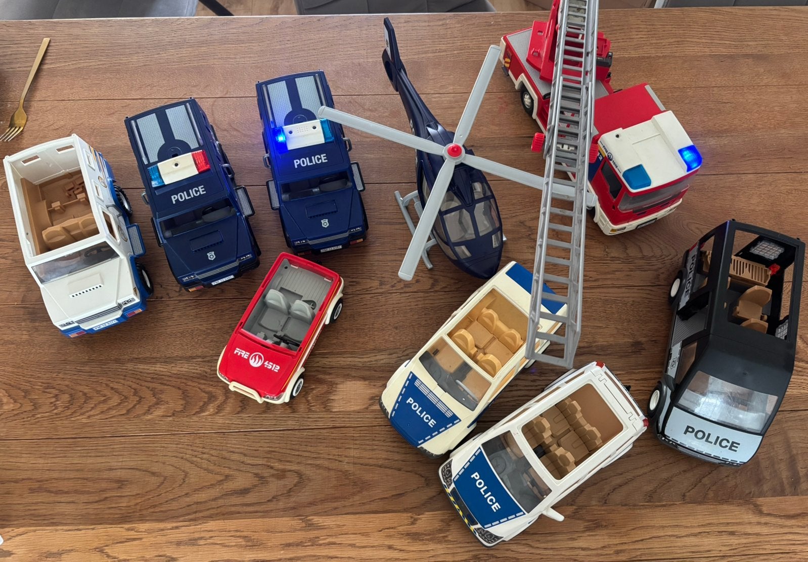 Grote Playmobil set van politie brandweer auto’s helikopter, Ophalen of Verzenden, Gebruikt, Losse onderdelen, Voertuig