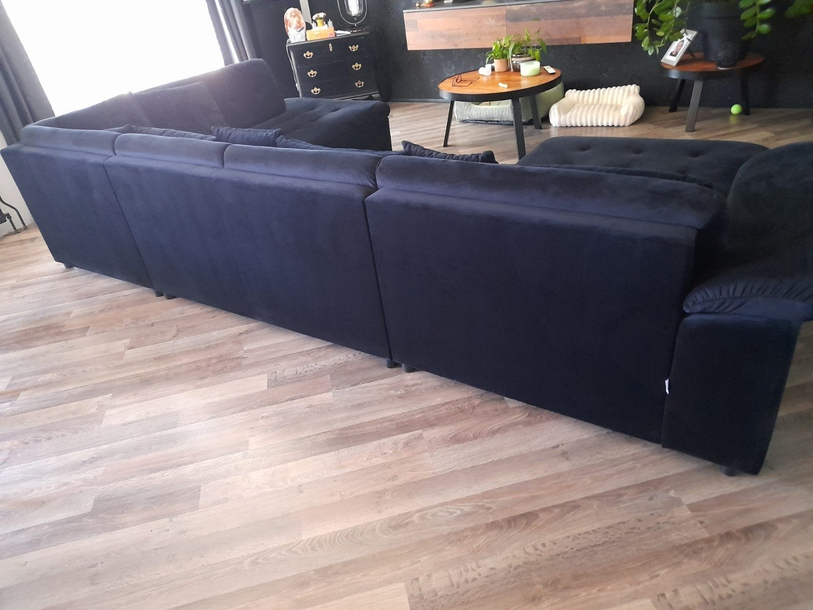 Grote Zwarte Hoekbank - Comfortabel en Stijlvol, Modern, Comfortabel, Gebruikt, Hoekbank, 300 cm of meer