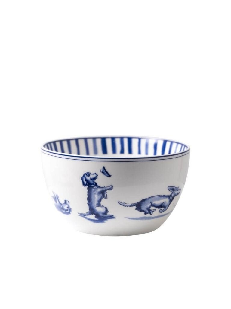 Heinen Delfts Blauw Janny yoghurtkom Teckel Nhaan 350 ml, Huis en Inrichting, Overige merken, Ophalen of Verzenden, Kom(men), Delftsblauw