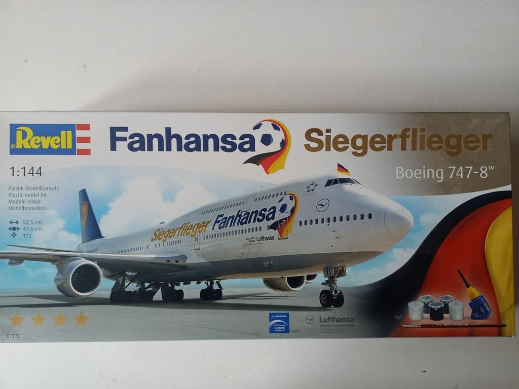 Revell 1/144 Fanhansa Siegerflieger Boeing 747-8, Ophalen of Verzenden