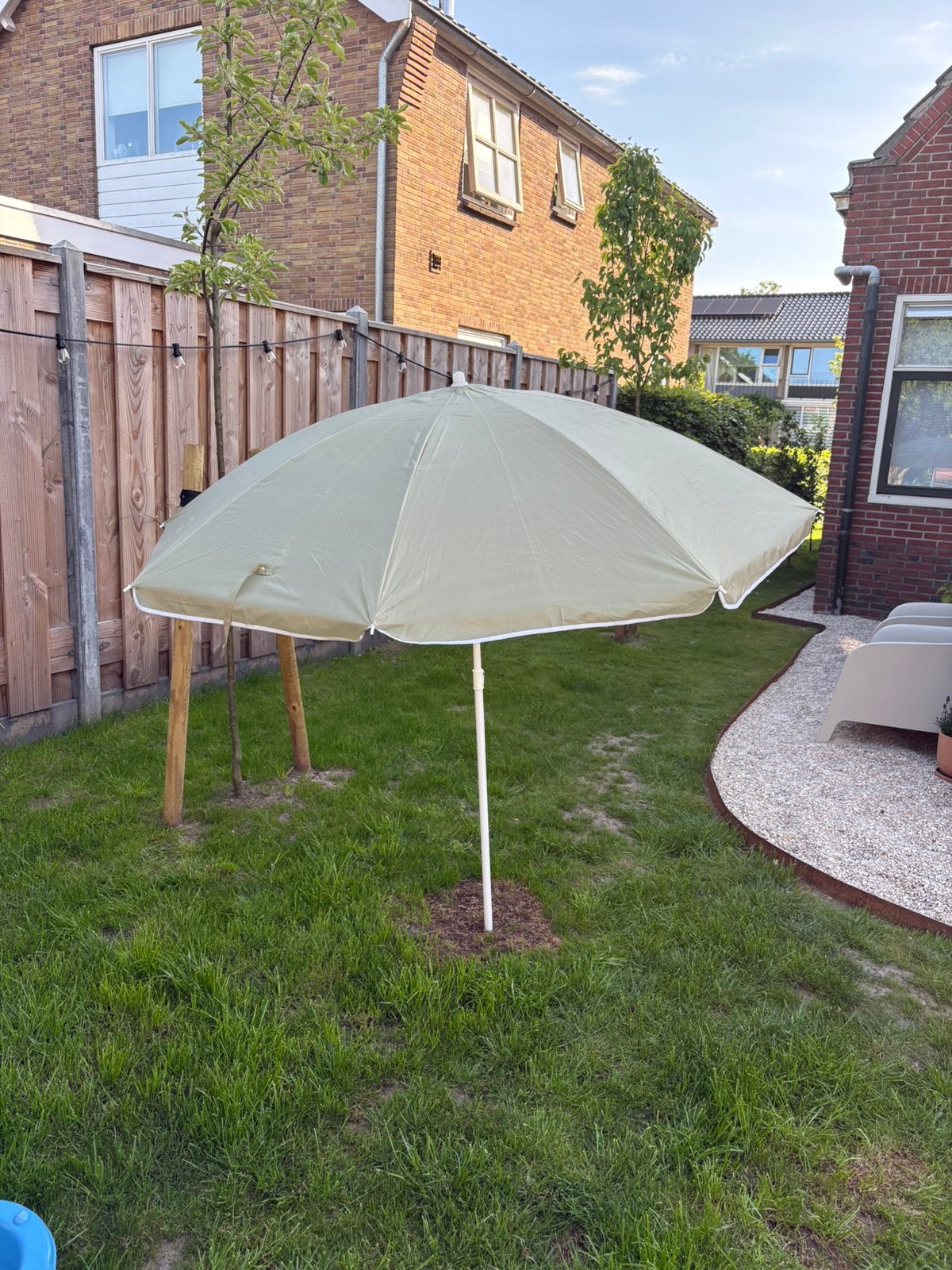 Strandparasol, Ophalen, Zo goed als nieuw, Minder dan 1 meter, Parasolvoet