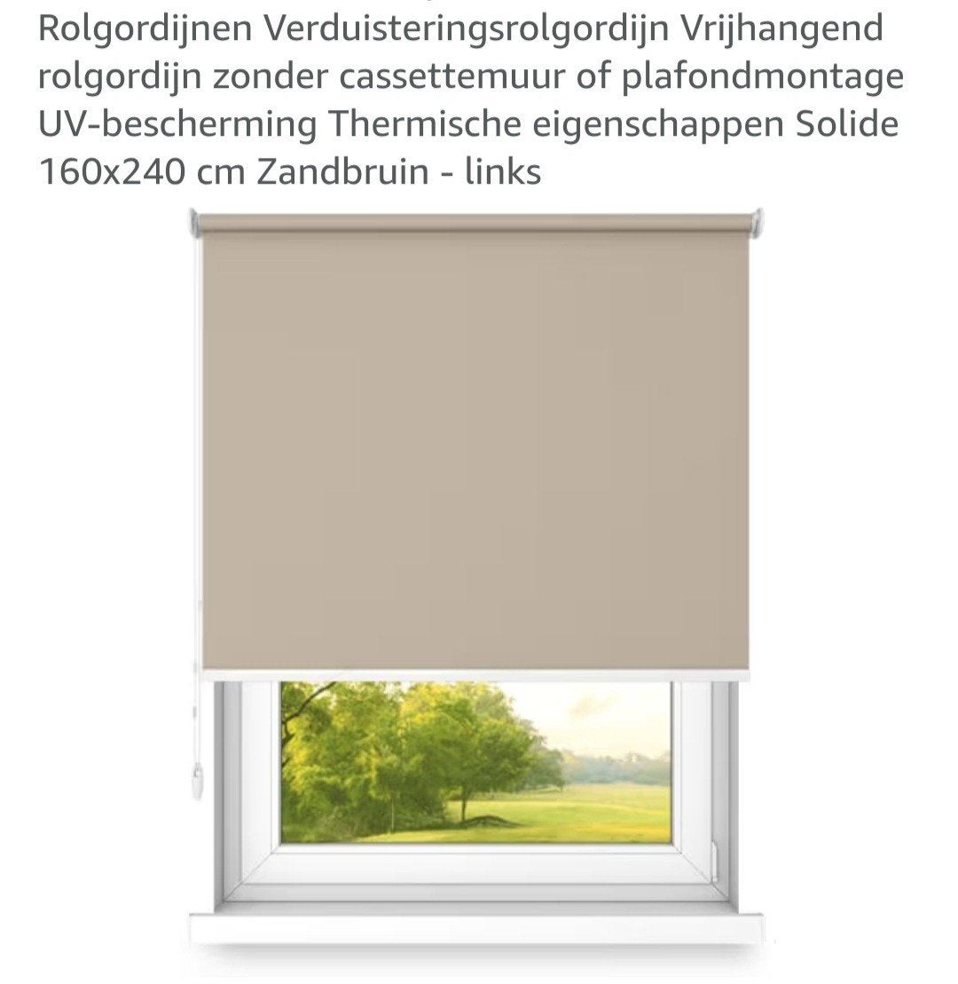 Verduisterend Rolgordijn Zandbruin 160x240 cm, Ophalen, Bruin, Nieuw, Verduisterend