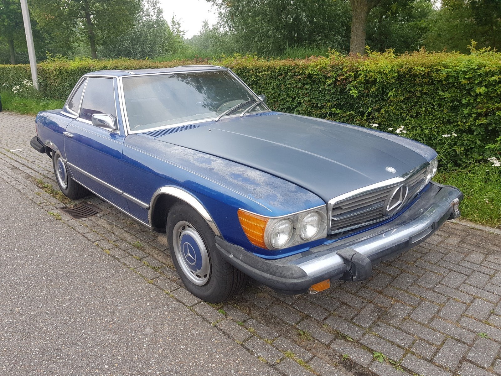mercedes 450 sl , 1975, Auto's, Automaat, Achterwielaandrijving, Cabriolet, Blauw