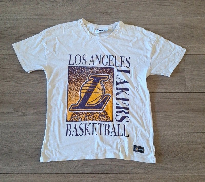Los Angeles Lakers NBA shirt met retroprint maat S, Wit, Zo goed als nieuw, Maat 46 (S) of kleiner, NBA